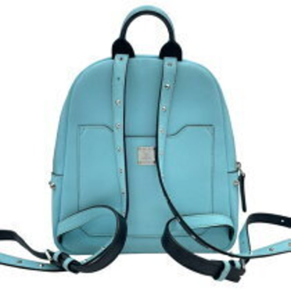 Mcm Backpack Studded Blue Leather Daypack
